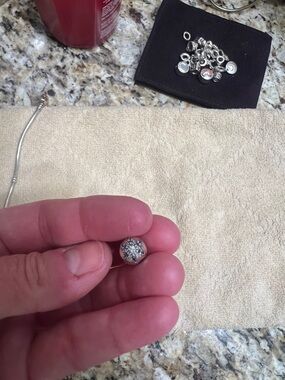 Pandora Silver Sparkle Pavé Bead Charm - Women Jewelry